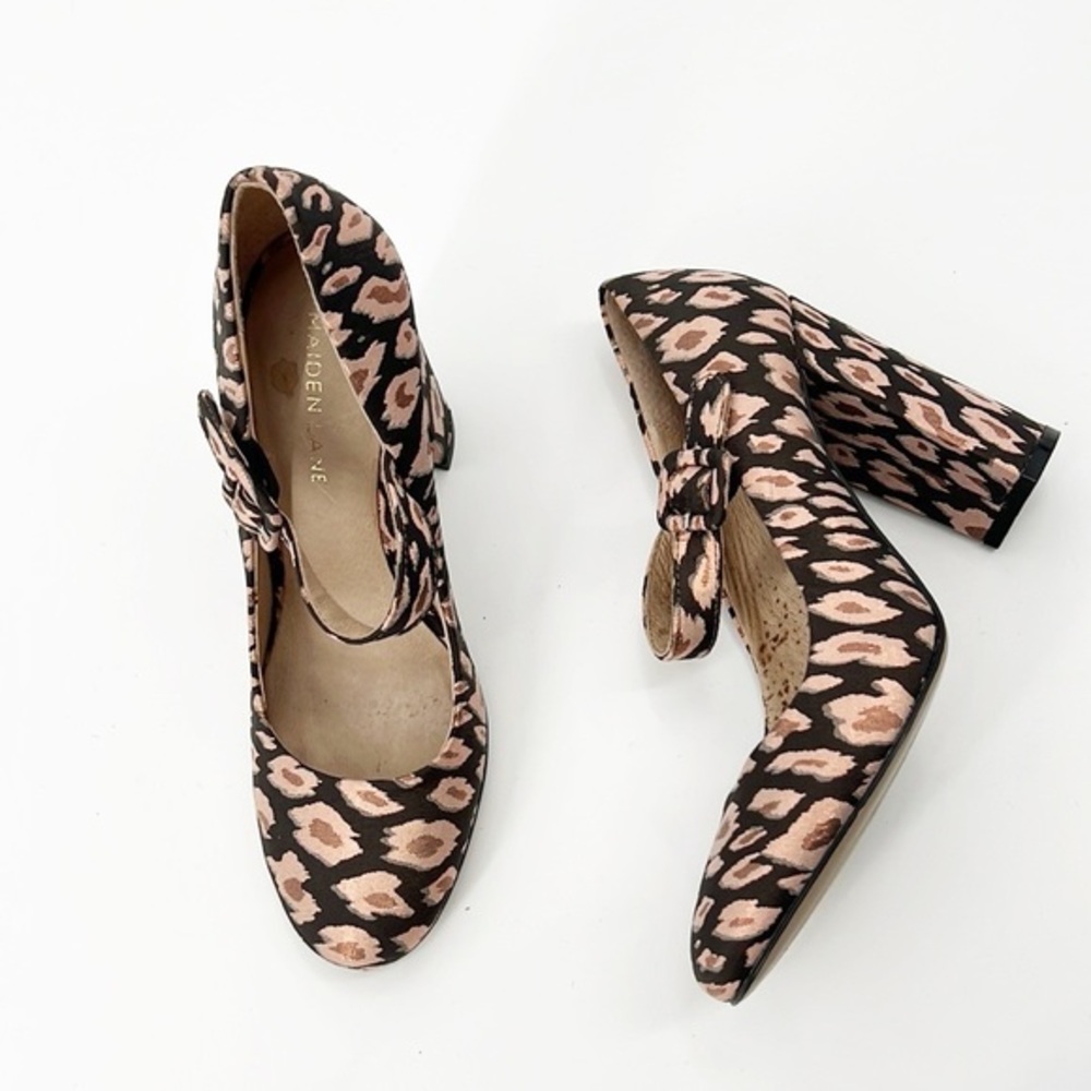 Maiden Lane  Mary Jane City Heel Pump Holiday Cheetah print size 5.5